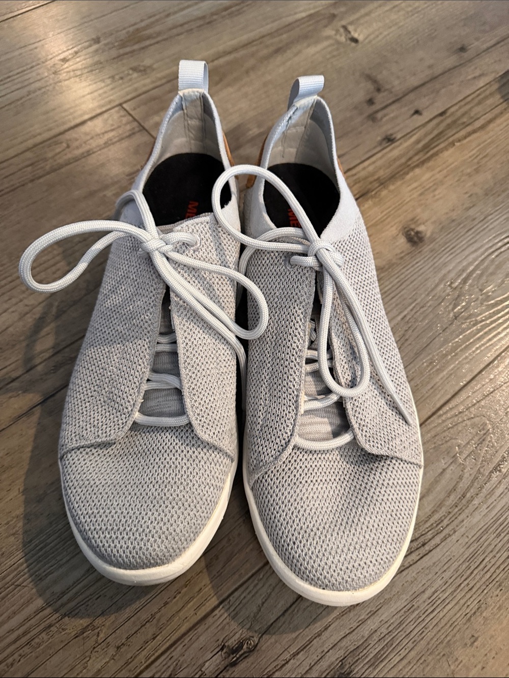 Merrell Women's Light Gray Knit Slip-On Sneakers with White Sole